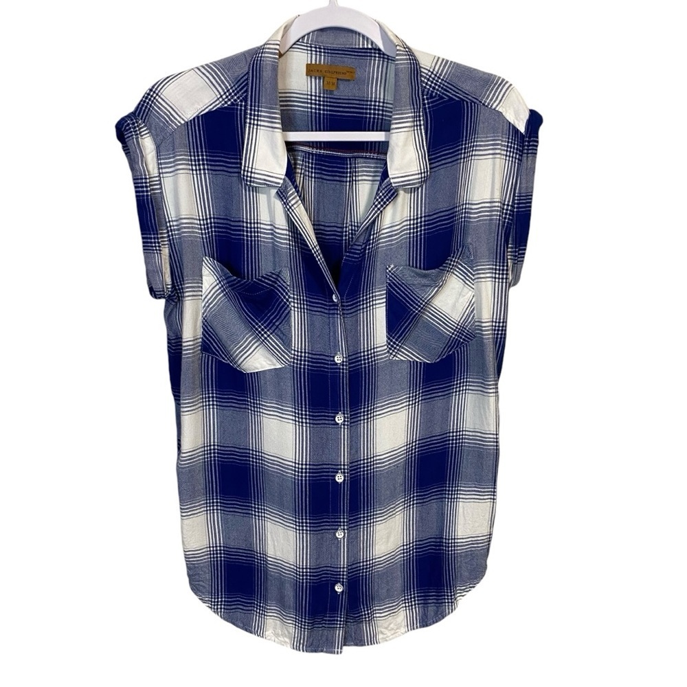 Jachs Girlfriend - Plaid Short Sleeve Shirt - M Vietnam - Picture 1 of 8